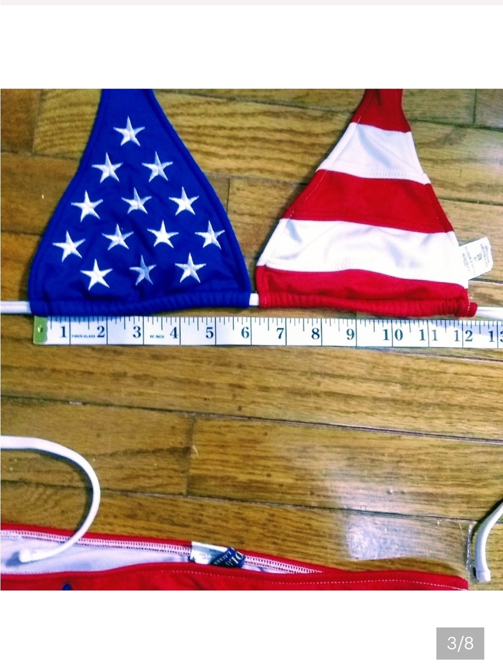 Polo Ralph Lauren American Flag Triangle Bikini Top - Red & Blue